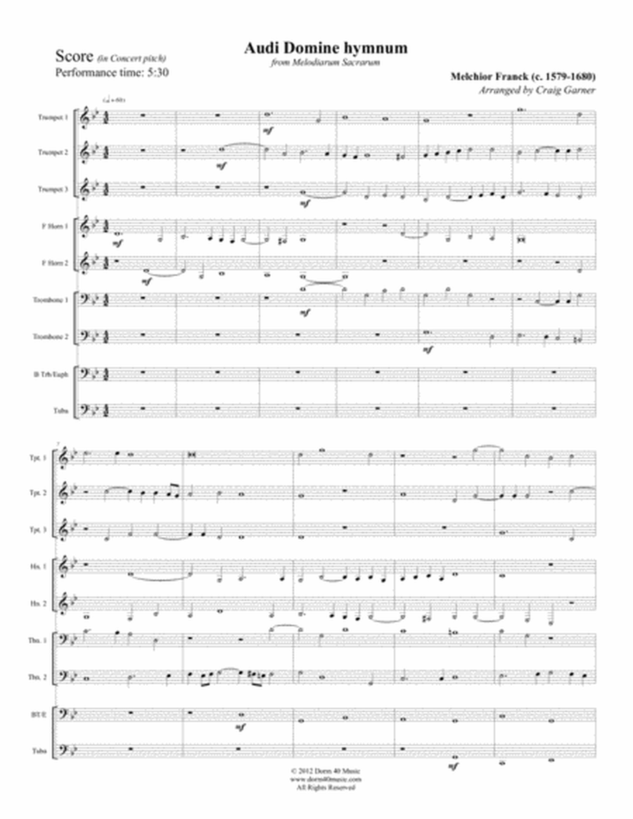 Audi Domine hymnum (9-part Brass Ensemble) image number null