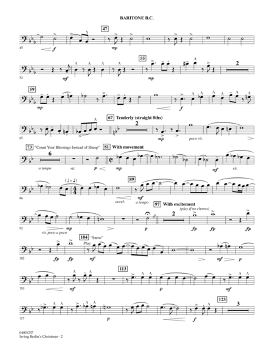 Irving Berlin's Christmas (Medley) - Baritone B.C. Concert Band scores gallery preview page 2