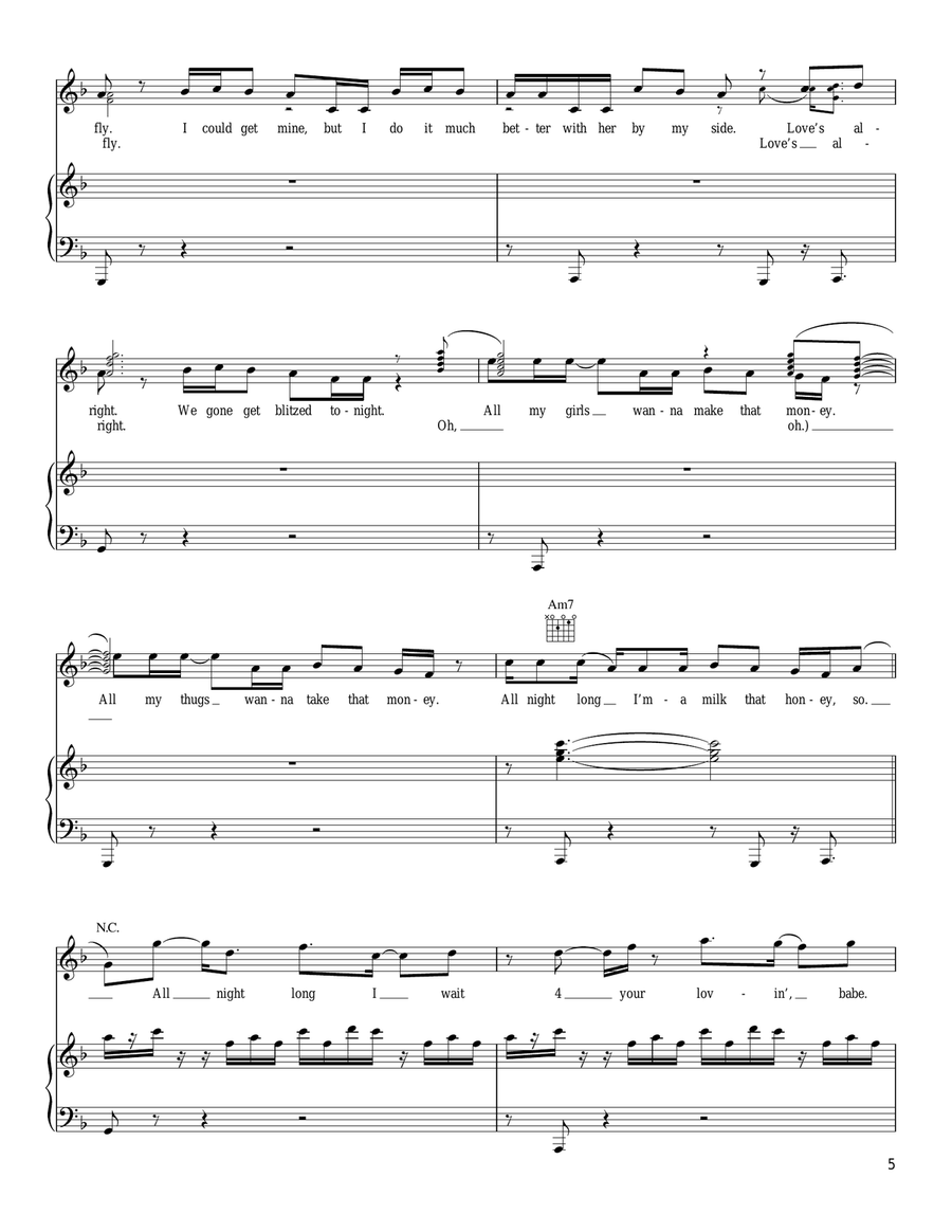 All Night Long Piano, Vocal, Guitar scores gallery preview page 5