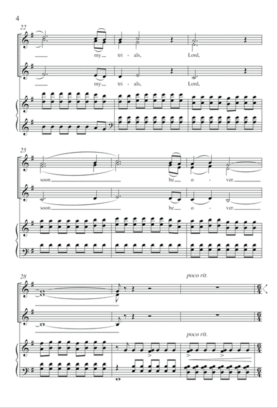 Gospel Songs: All My Trials SSA scores gallery preview page 4