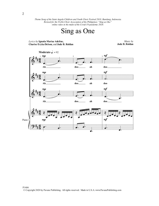 Book cover for Sing as One