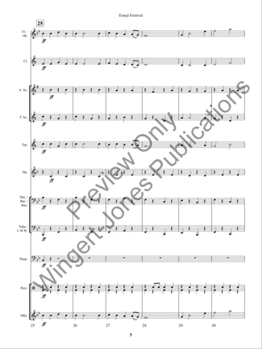 Emoji Festival Concert Band scores gallery preview page 8