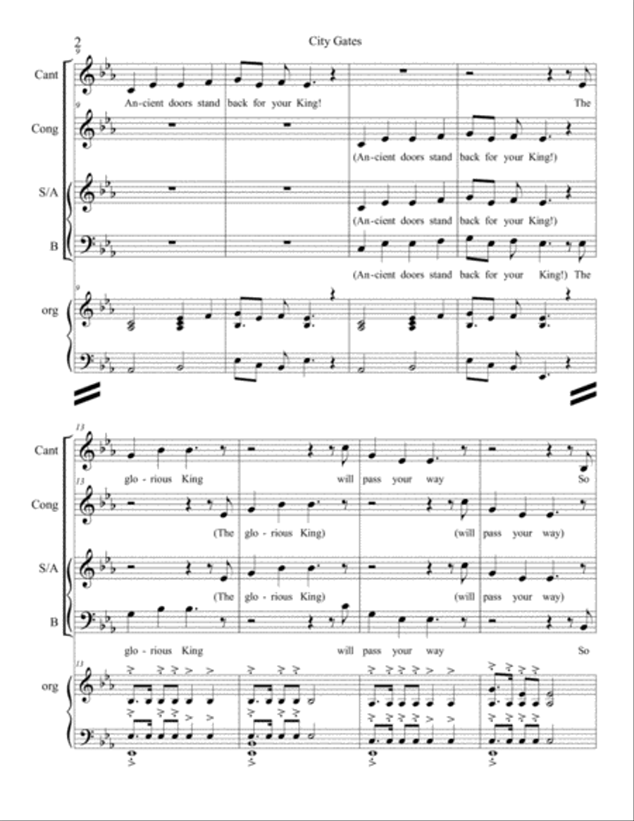 City Gates 02 Choral Conductor's Score 3-Part scores gallery preview page 2