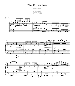 The Entertainer - Ragtime - Easy Piano