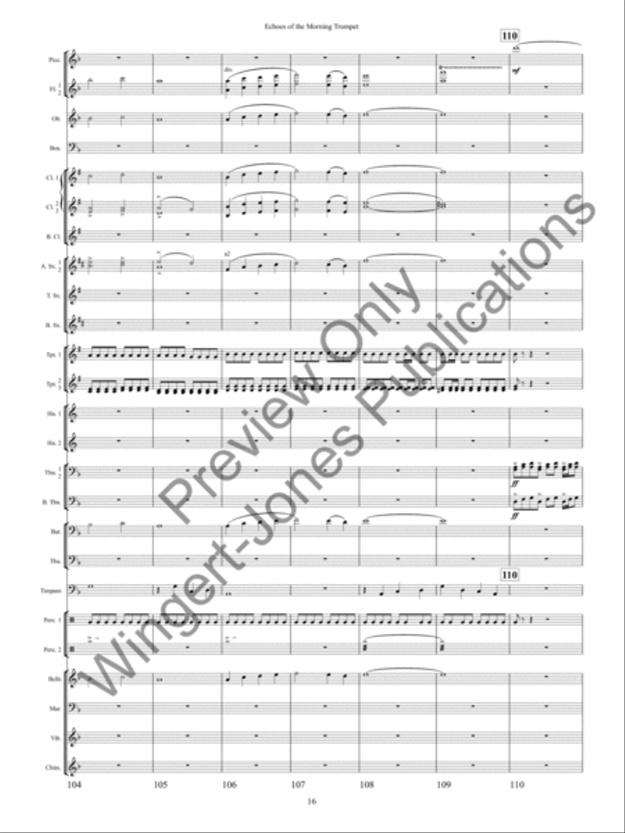 Echoes of the Morning Trumpet Concert Band scores gallery preview page 19