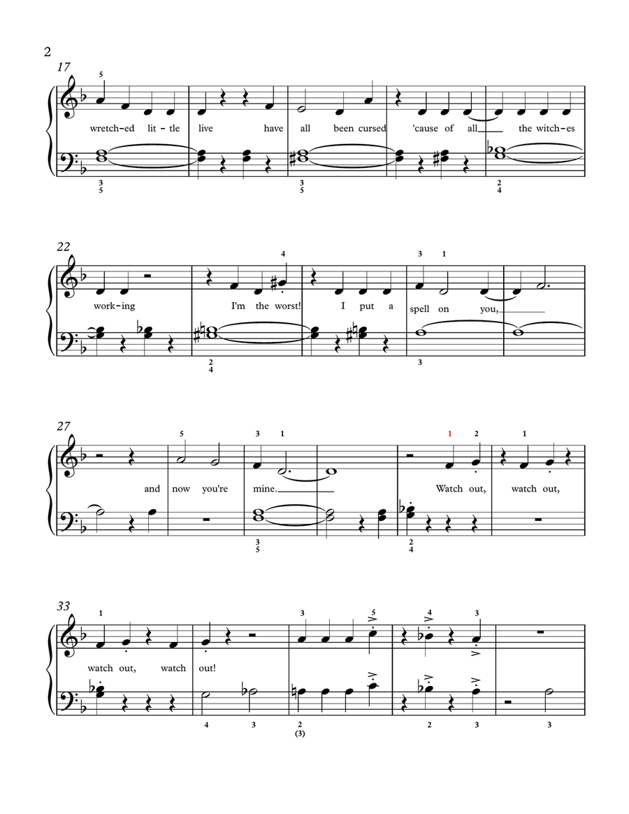 I Put A Spell On You Easy Piano scores gallery preview page 2