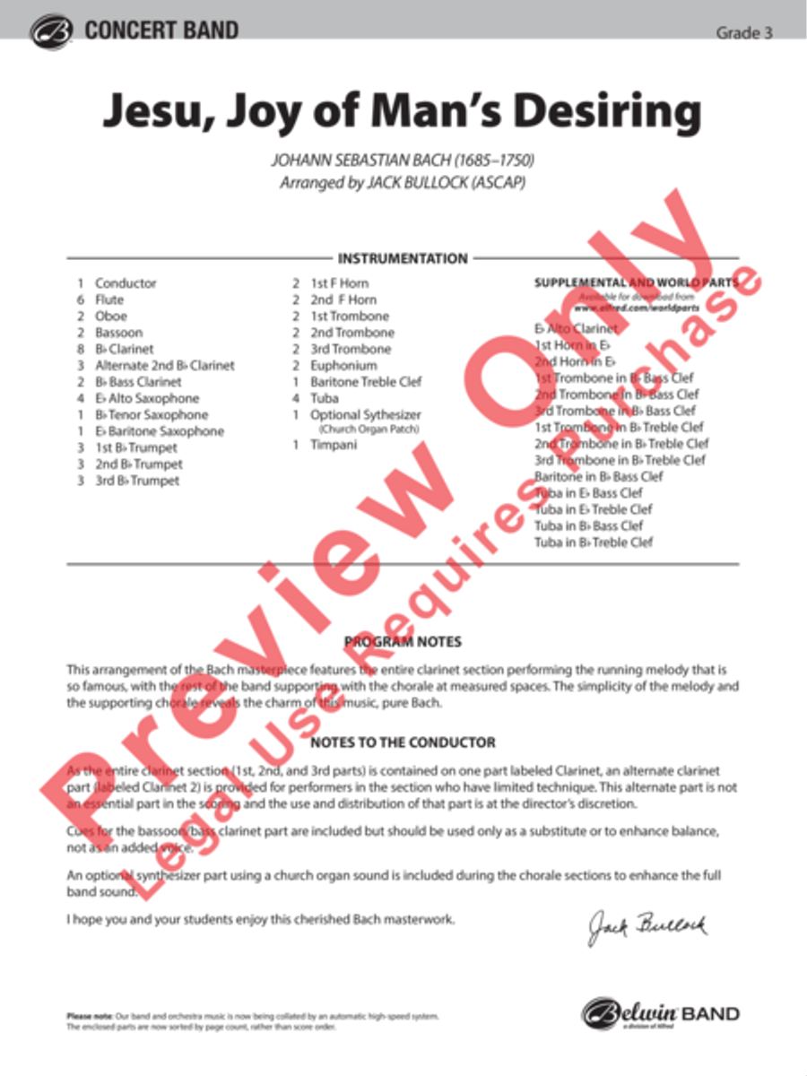 Jesu, Joy of Man's Desiring Concert Band scores gallery preview page 2