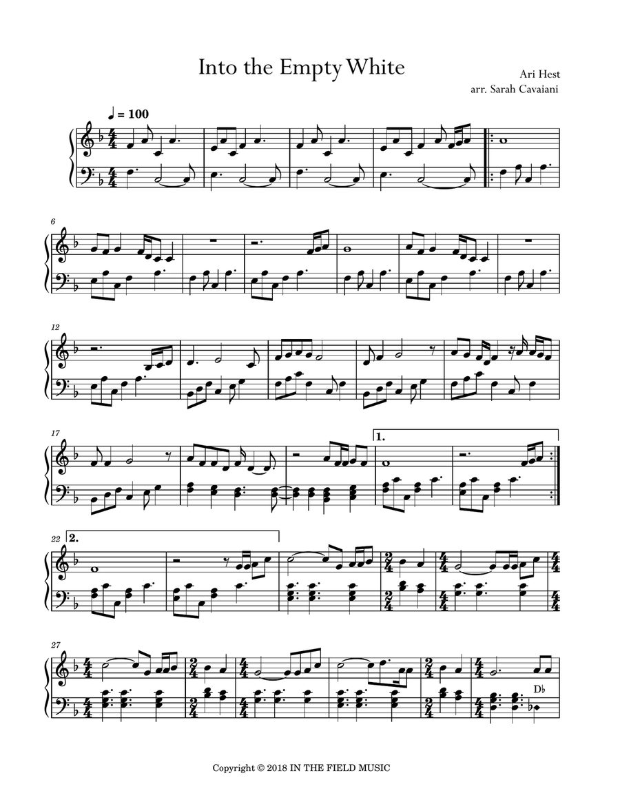 Into The Empty White Harp scores gallery preview page 1