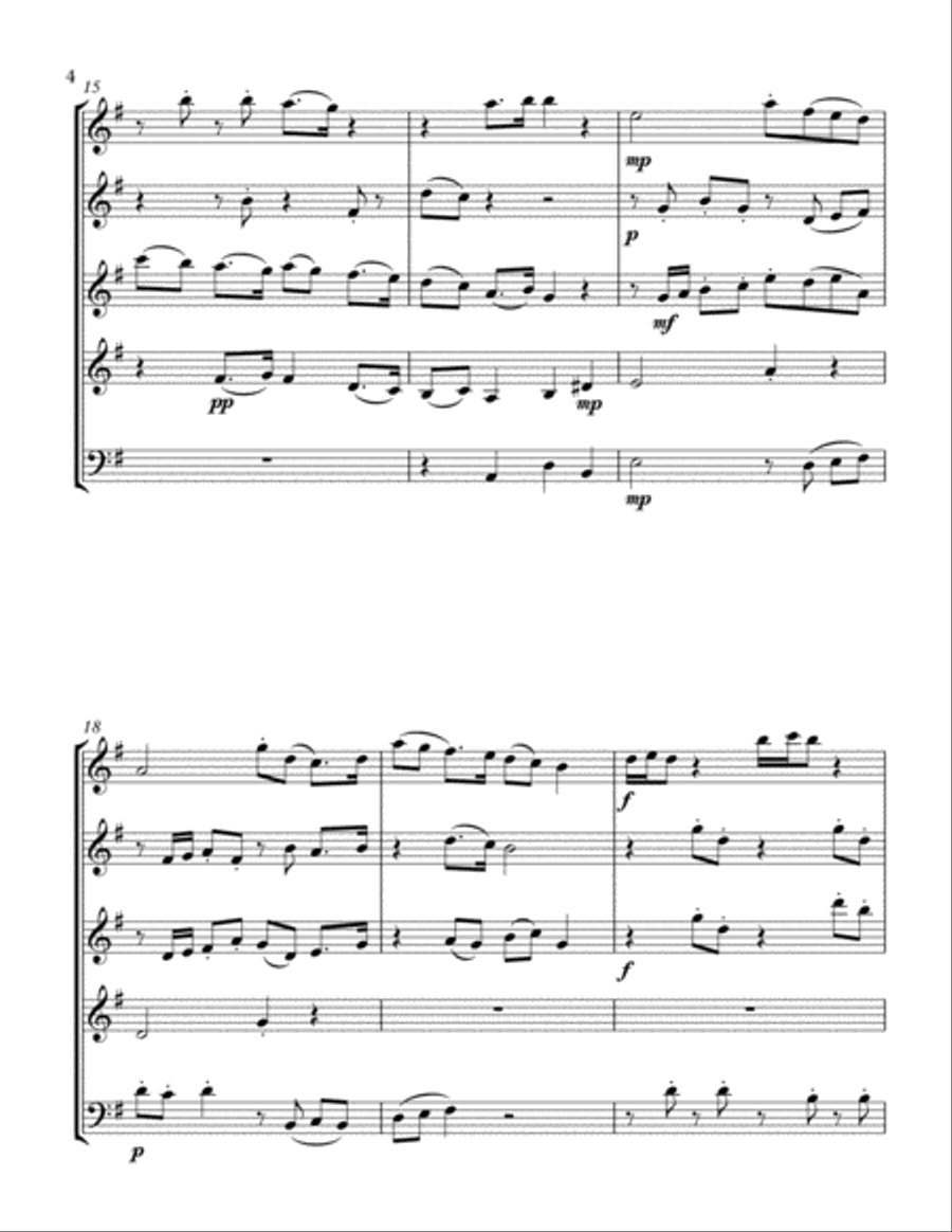 Allegro Pasticcio Woodwind Quintet scores gallery preview page 4