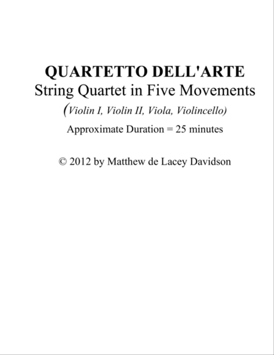 [Davidson] Quartetto Dell'arte String Quartet scores gallery preview page 3