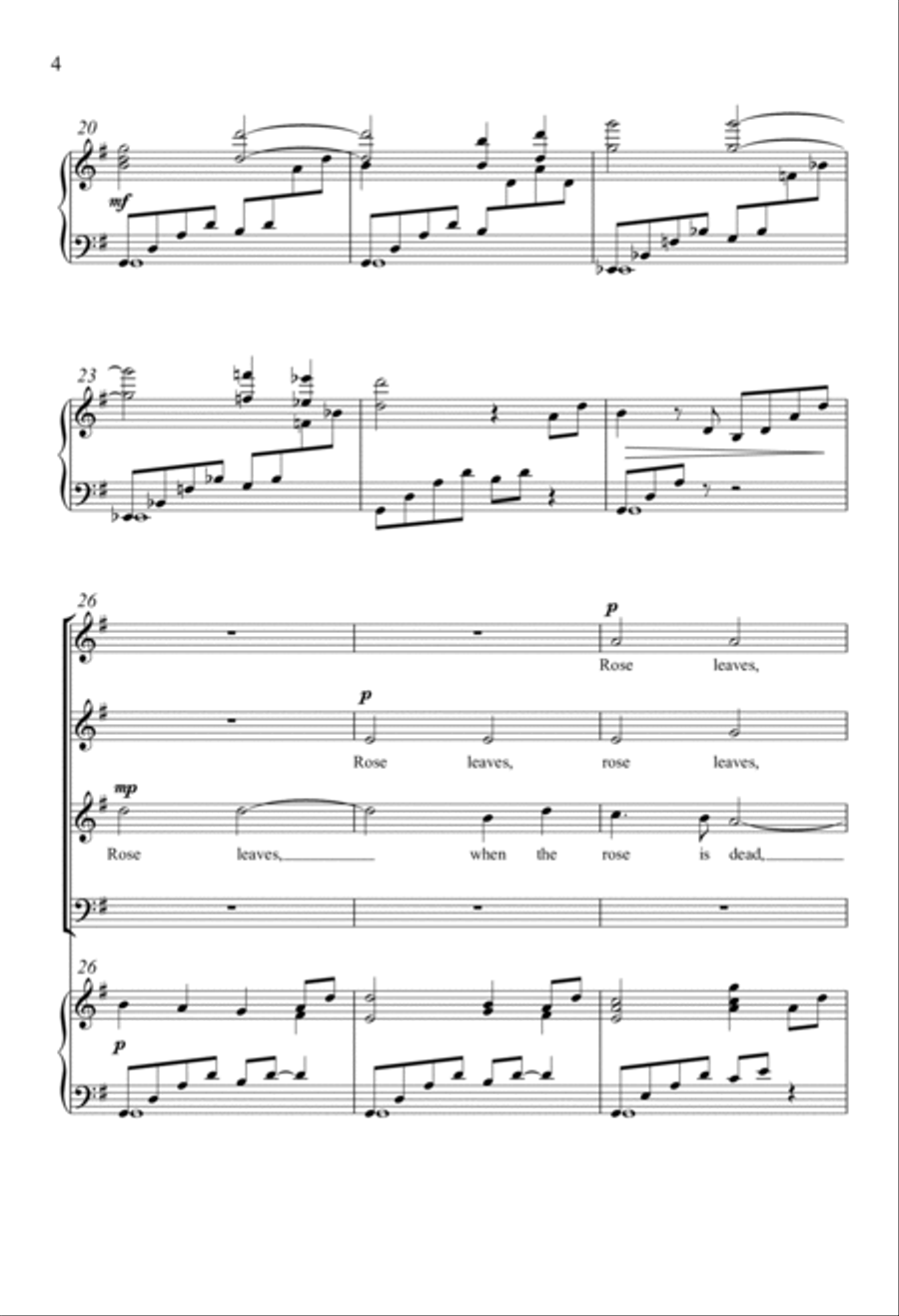 Music, When Soft Voices Die 4-Part scores gallery preview page 3