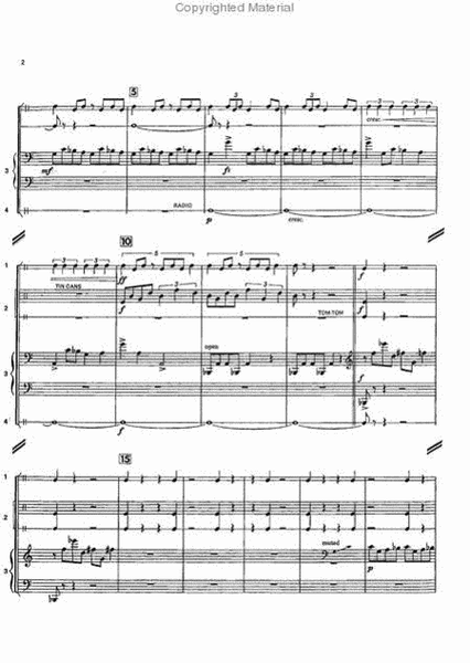 Credo in US for Percussion Quartet (Including Piano and Radio or Phonograph) (Score)