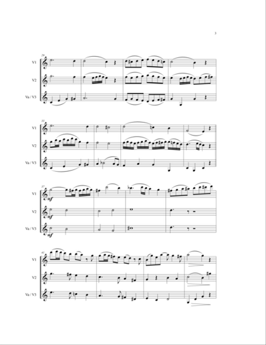 Adagio for Glass Armonica (Mozart) String Trio scores gallery preview page 3
