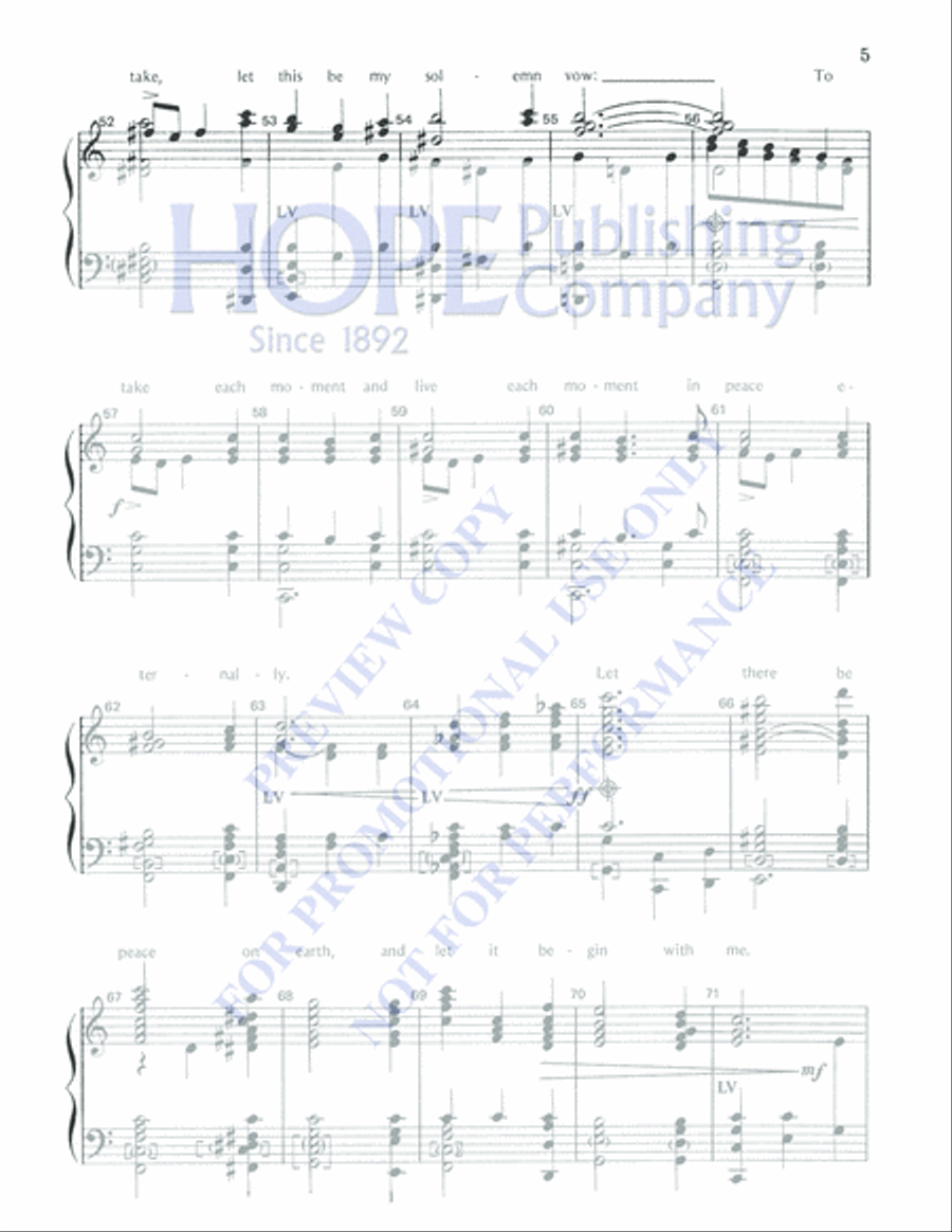 Let There Be Peace on Earth 5-Octaves scores gallery preview page 5