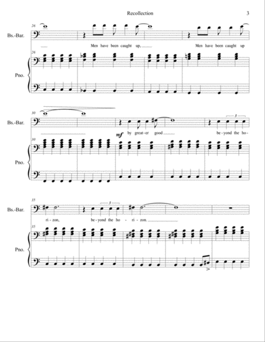Recollection (from Four Anthems in Popular Style) Unison Choir scores gallery preview page 3