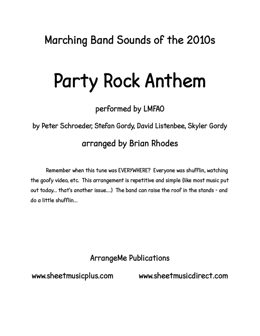 Party Rock Anthem Party Rock Anthem Marching Band scores gallery preview page 1