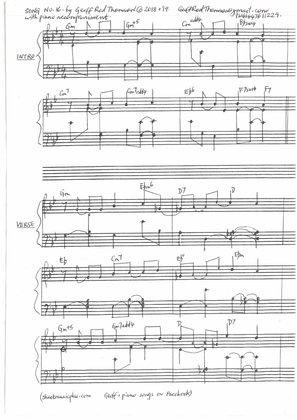 Piano song no.16, and lead sheet