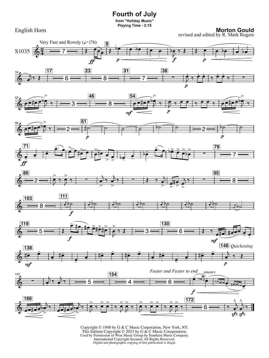 Fourth of July (arr. R. Mark Rogers) - English Horn Concert Band scores gallery preview page 1