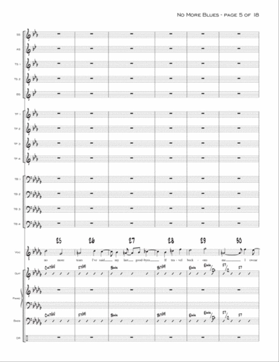 Chega De Saudade (no More Blues) Chega De Saudade (no More Blues) Jazz Ensemble scores gallery preview page 5