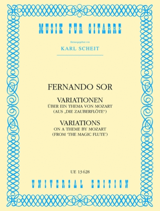 Book cover for Variations, Mozart, Op. 9, Gtr