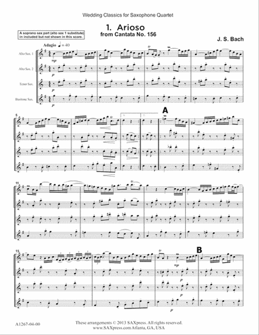 Wedding Classics for Saxophone Quartet Saxophone Quartet scores gallery preview page 5