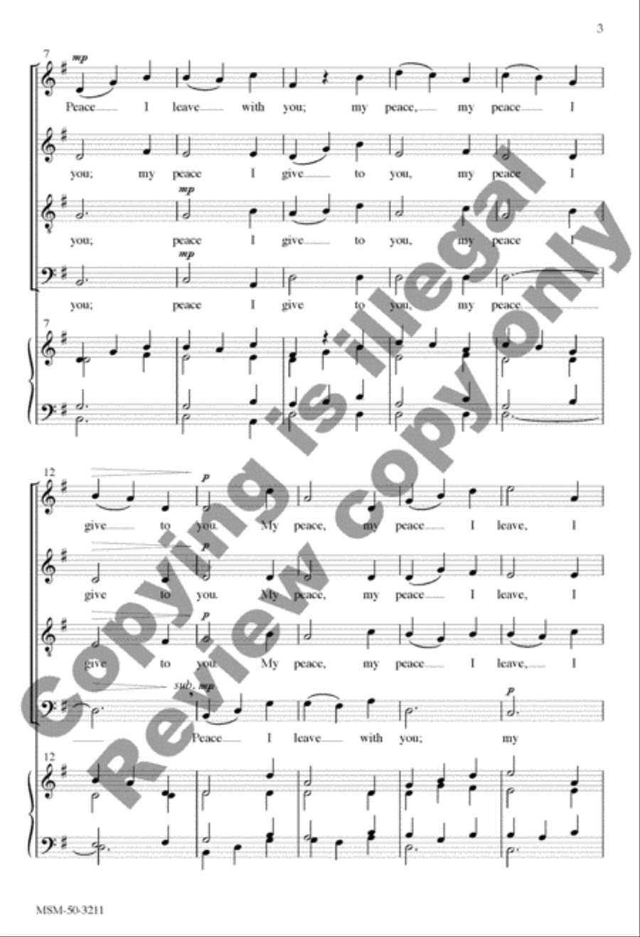 Peace I Leave with You 4-Part scores gallery preview page 9