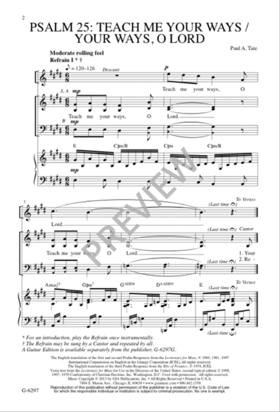 Psalm 25: Teach Me Your Ways / Your Ways, O Lord 3-Part scores gallery preview page 3