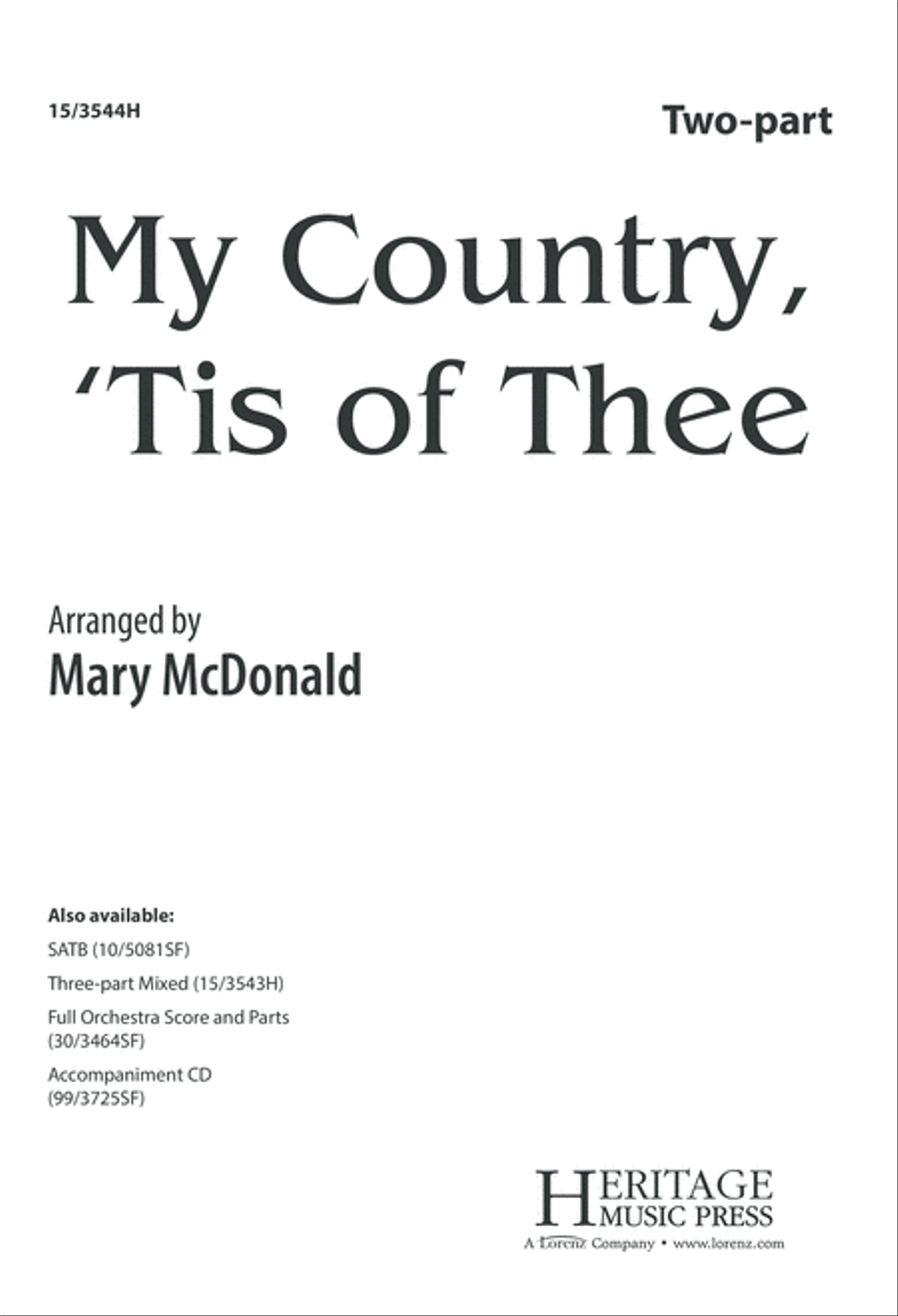 My Country, 'Tis of Thee My Country, 'Tis of Thee 2-Part scores gallery preview page 1