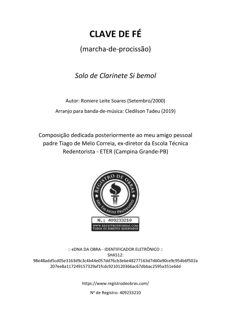 Clave de Fé Concert Band scores gallery preview page 1