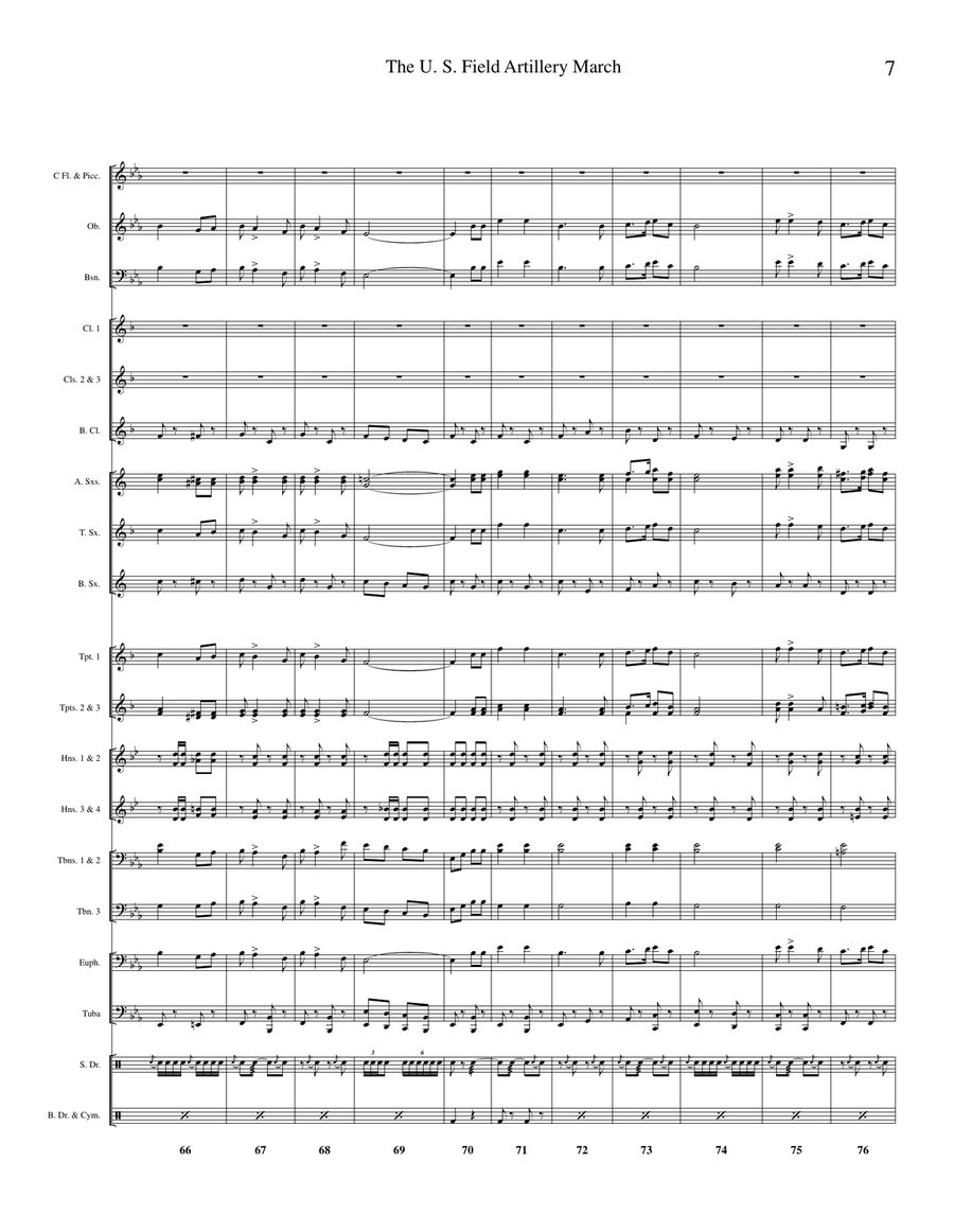 The United States Field Artillery March Concert Band scores gallery preview page 6
