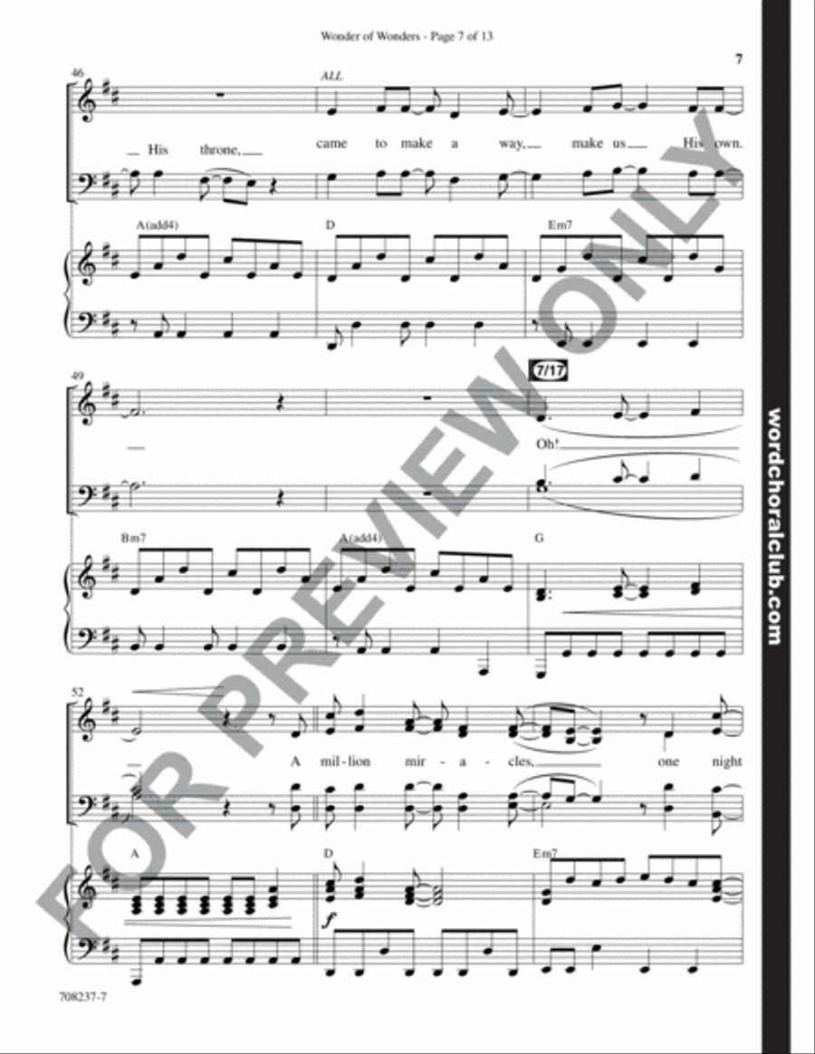 Wonder of Wonders - Anthem 4-Part scores gallery preview page 8