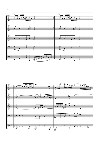 Air on the G String for classical Brass Quintet (from Orchestral Suite No. 3)