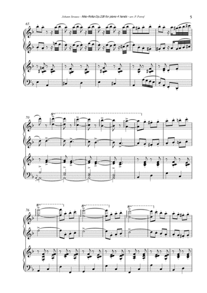 J. Strauss II - Niko-Polka Op.228 - piano 4 hands image number null