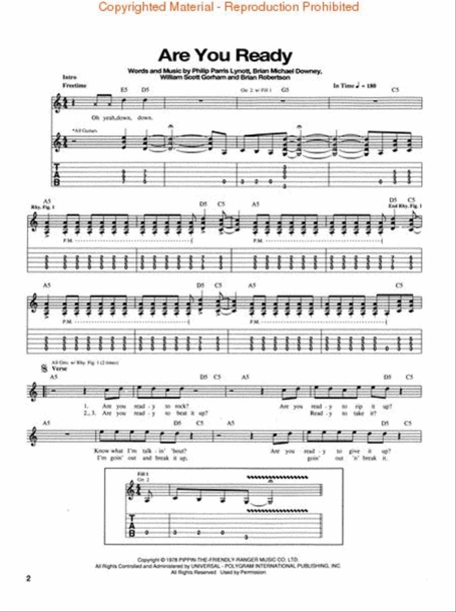 The Best of Thin Lizzy Electric Guitar scores gallery preview page 2