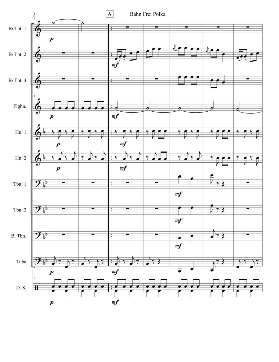 Bahn Frei Polka Brass Ensemble scores gallery preview page 2