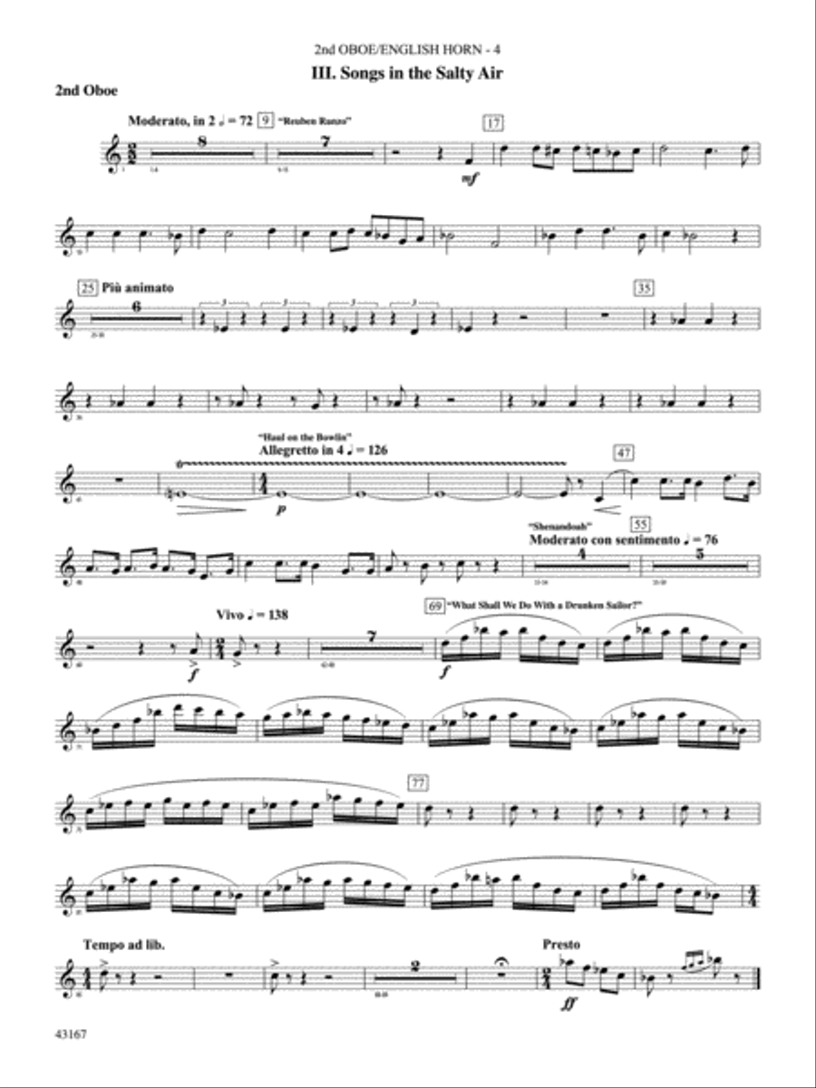 Down to the Sea in Ships (from the NBC TV Film Project 20): 2nd Oboe Concert Band scores gallery preview page 4