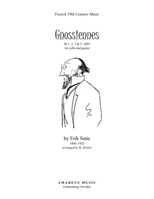 Book cover for Gnossienne (1,2,3+5) for cello and guitar