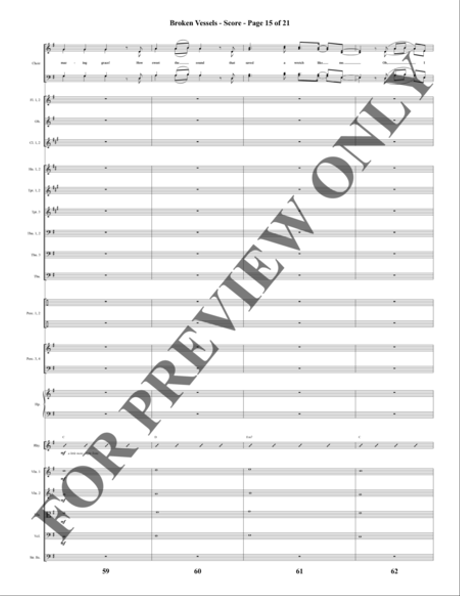 Broken Vessels (Amazing Grace) - Orchestration Choir scores gallery preview page 16