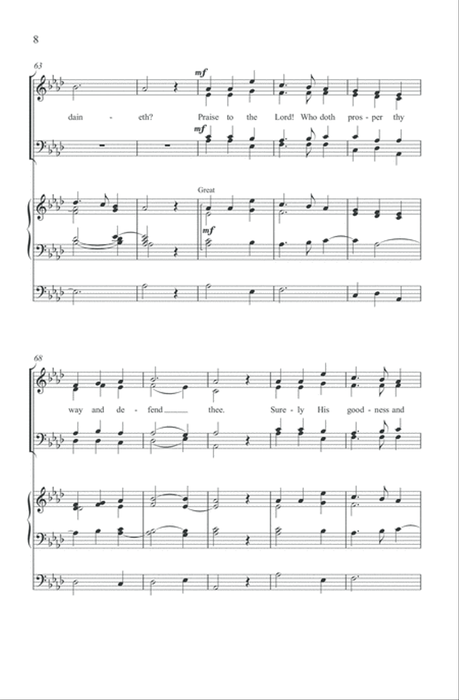 Praise to the Lord, the Almighty 4-Part scores gallery preview page 7