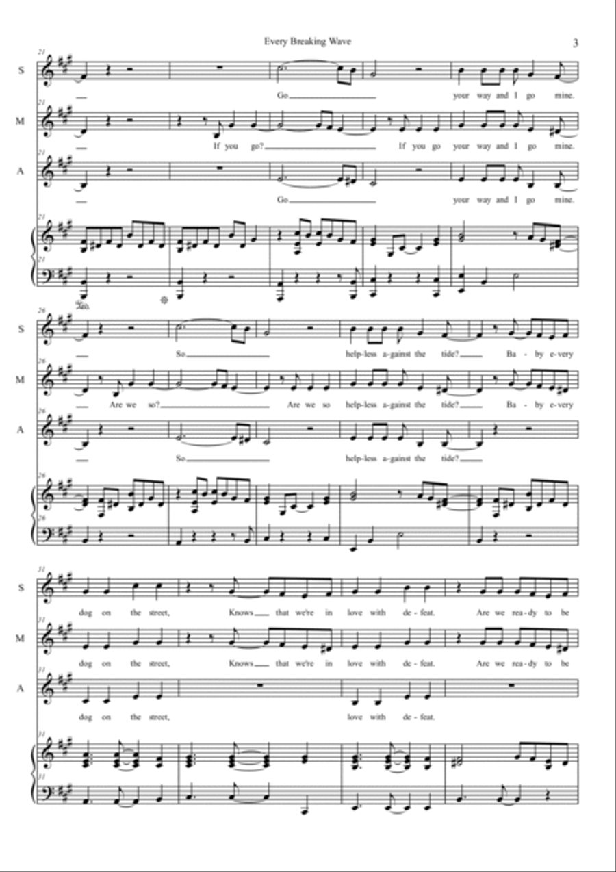 Every Breaking Wave Every Breaking Wave 3-Part scores gallery preview page 3