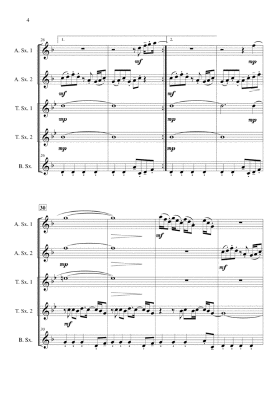 Stayin' Alive from the Motion Picture SATURDAY NIGHT FEVER Stayin' Alive from the Motion Picture SATURDAY NIGHT FEVER Saxophone Quintet scores gallery preview page 5