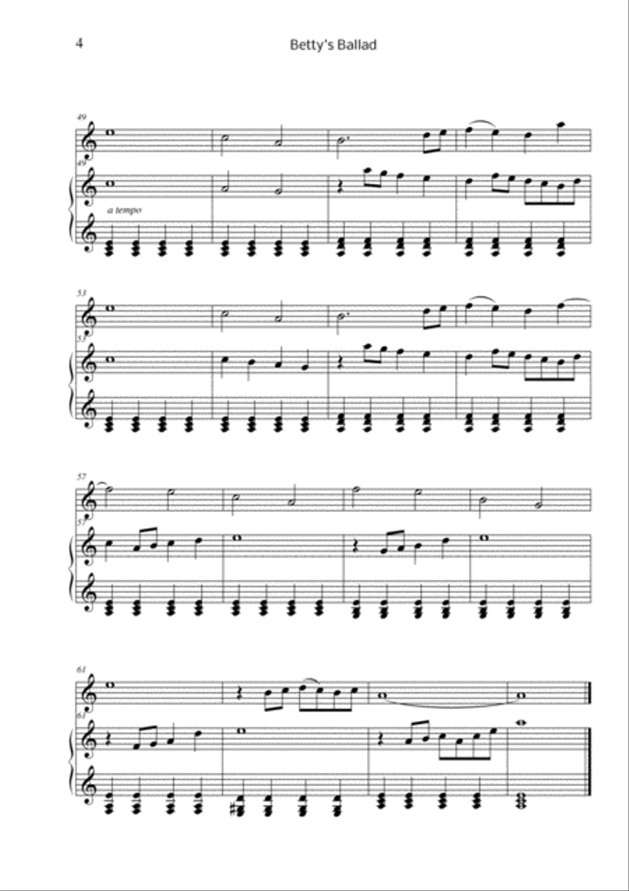 Betty's Ballad Violin Solo scores gallery preview page 4