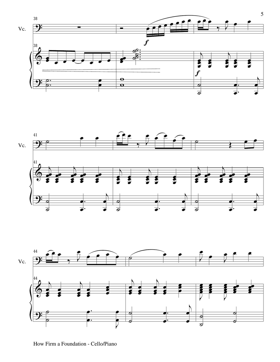 HOW FIRM A FOUNDATION (Cello/Piano and Cello Part) image number null