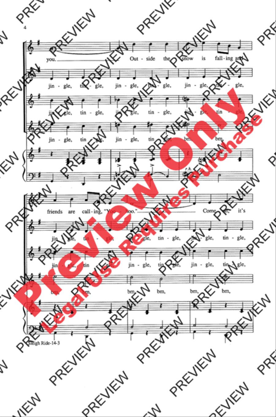 Sleigh Ride Sleigh Ride 4-Part scores gallery preview page 4