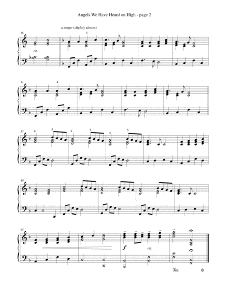 Angels We Have Heard on High Piano Solo scores gallery preview page 2
