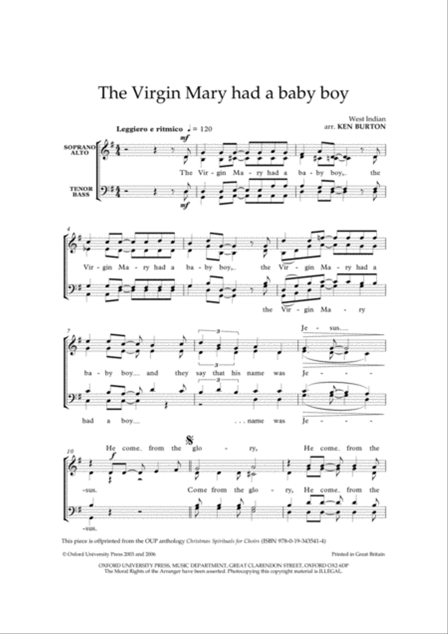 The Virgin Mary had a baby boy 4-Part scores gallery preview page 2