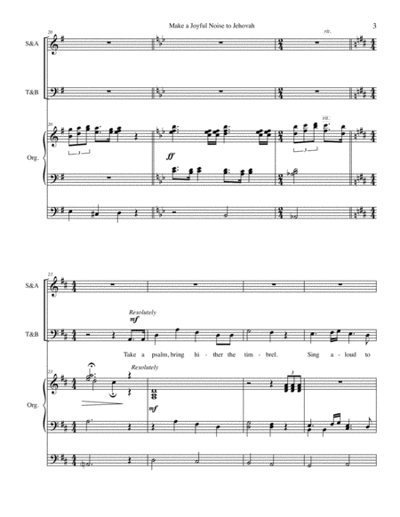 Make a Joyful Noise to Jehova for SATB voices and organ image number null