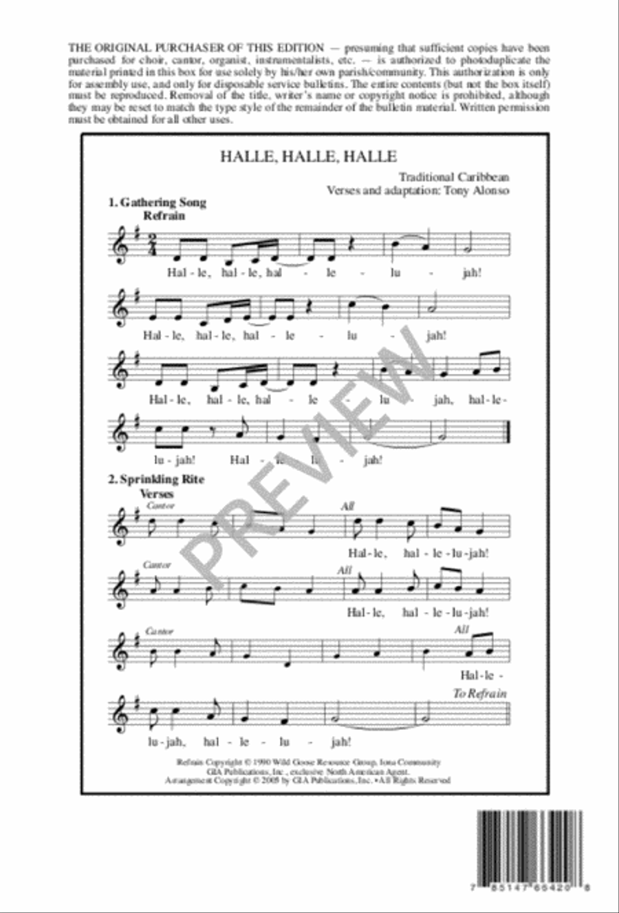 Halle, Halle, Halle Halle, Halle, Halle 4-Part scores gallery preview page 7