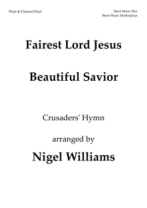 Book cover for Fairest Lord Jesus (Crusader's Hymn), for Flute and Clarinet Duet