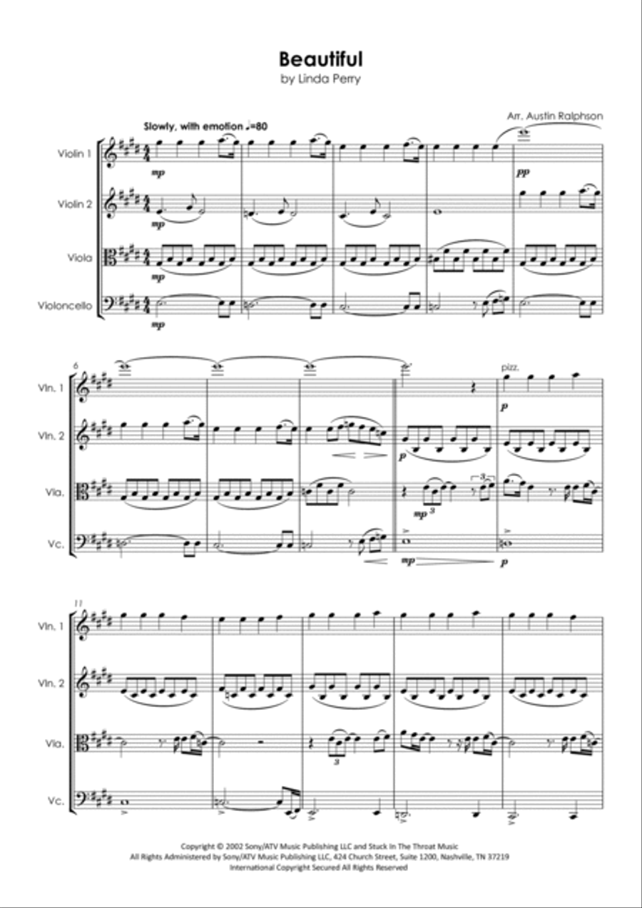 Beautiful Beautiful String Quartet scores gallery preview page 5